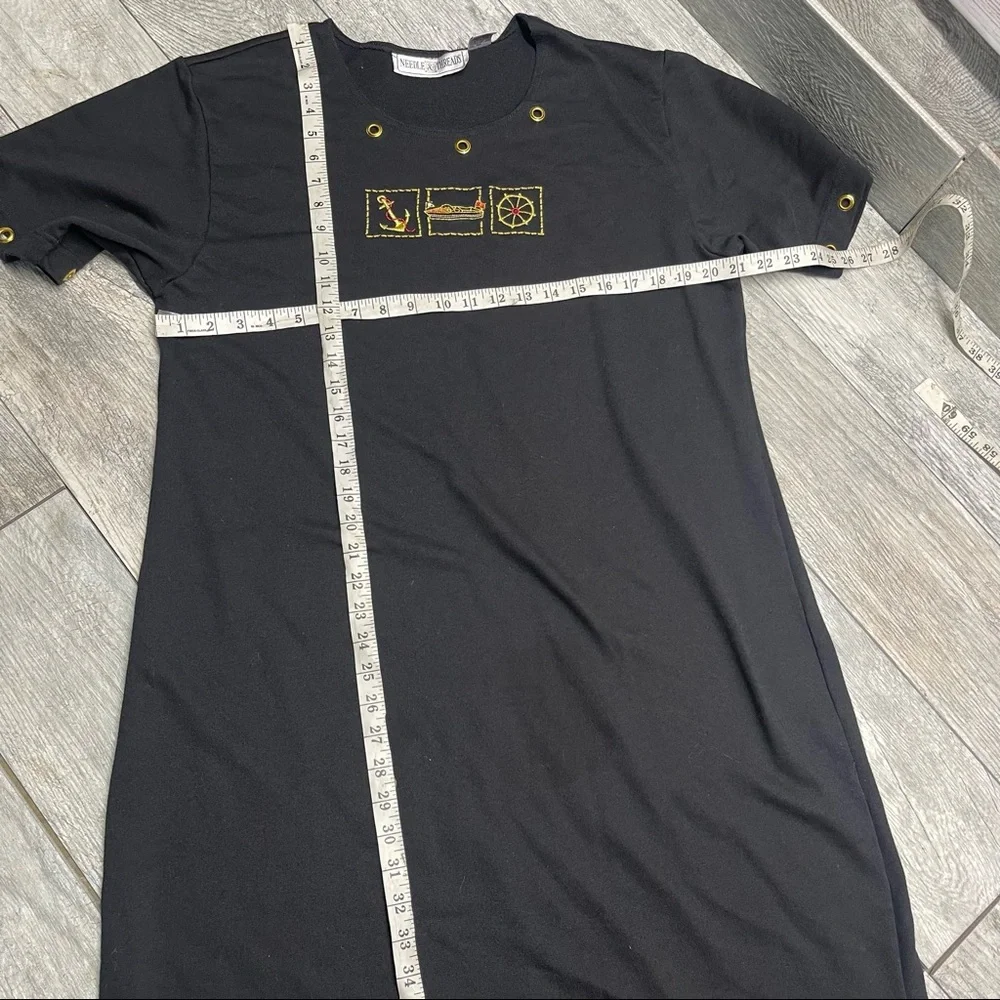 Needle & Threads Dress Size XL Long Black with Anchor - Picture 4 of 7
